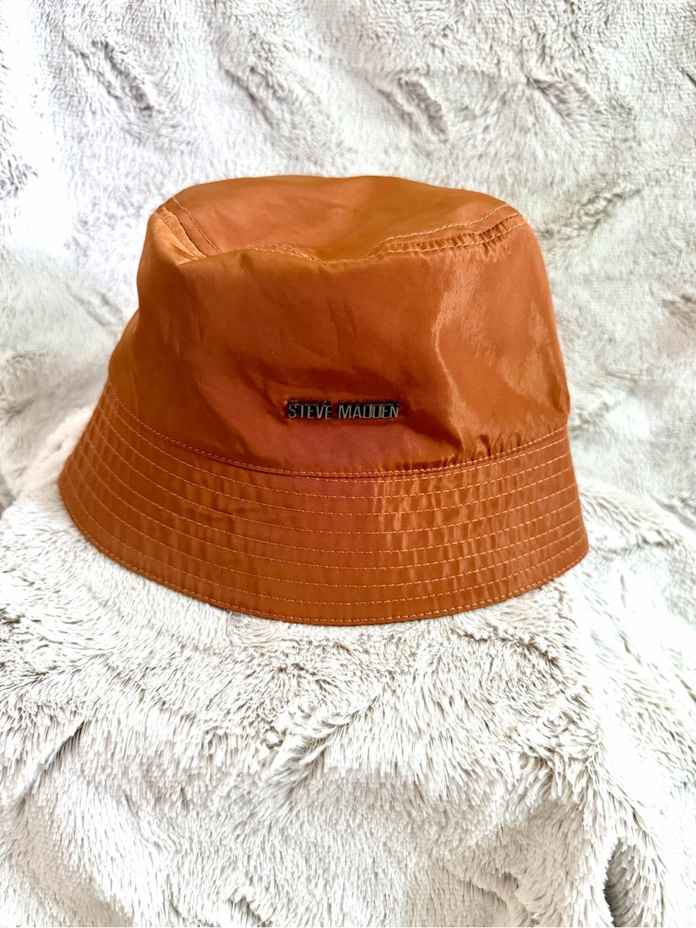 Steve Madden Y2K Inspired Satin-Lined Nylon Bucket Hat